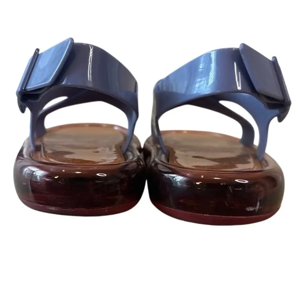 Tory Burch Bubble Jelly Slingback Sandals Dark Lotus Ruby 9